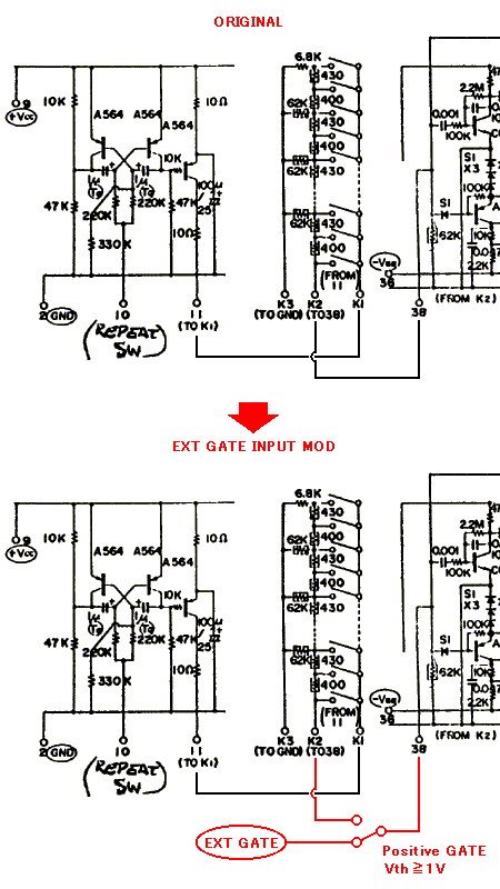 mini korg-700 gate input mod schematic circuit